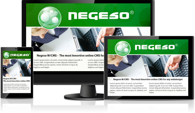 Negeso CMS Websites ziet er perfect uit op een scala van apparaten